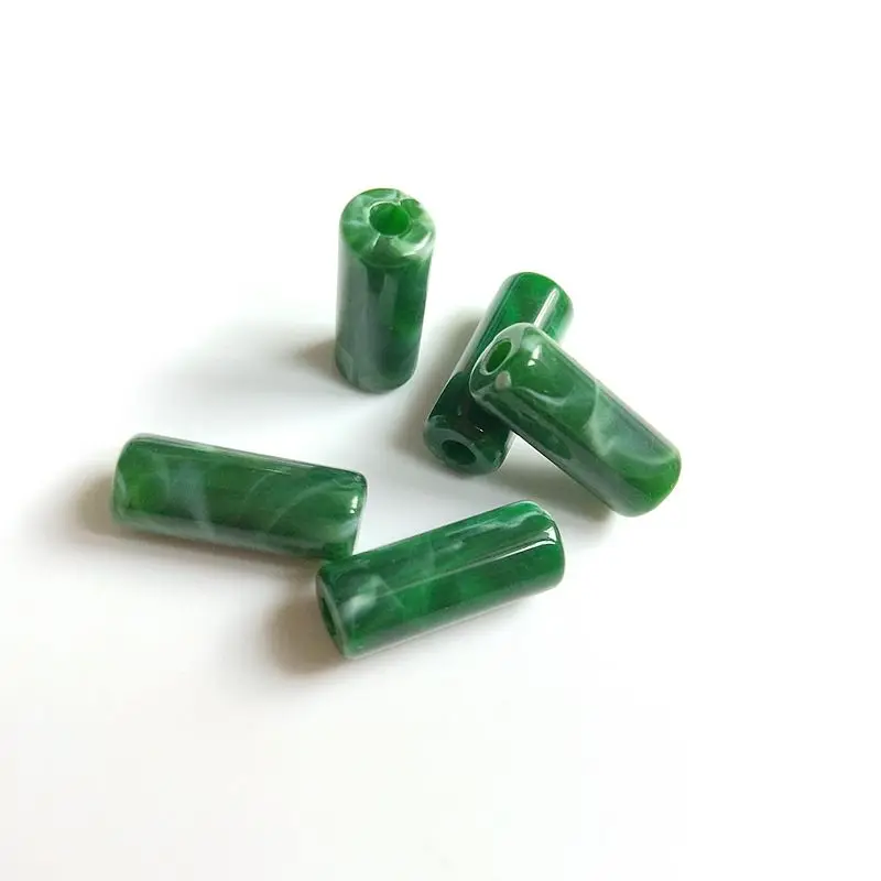 PURPLEGRAPE Fashion Vintage Acrylic Cylindrical Marble Pendant DIY Handmade Earrings Accessories Jewelry Beads 12 Pack Jewelry Findings