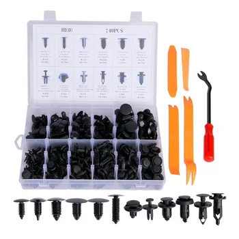 

240Pcs Car Retainer Clips and Plastic Fasteners Kit, 12 Most Popular Sizes Auto Push Pin Rivets Set