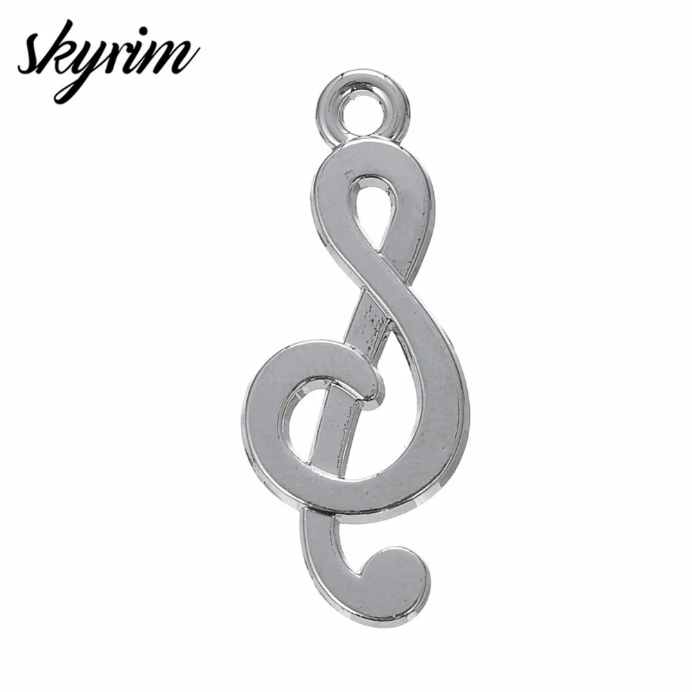 

Skyrim 20Pcs Representative Symbol Of Music Treble Clef Charms Sliver Pendants Fit Bracelets Necklace DIY Metal Jewelry Making