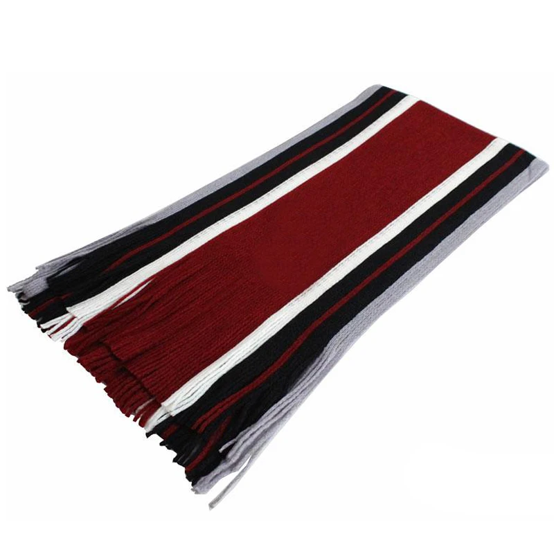 MoneRffi Winter Designer Scarf Men Striped Cotton Scarf Male Brand Shawl Wrap Knit Cashmere Bufandas Striped Scarf With Tassel - Цвет: 8