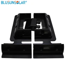7 шт./компл. полный набор черный ABS Панели солнечные Монтажные кронштейны с кабельным вводом amp сбоку кронштейн для Vans/лодки/ навесы