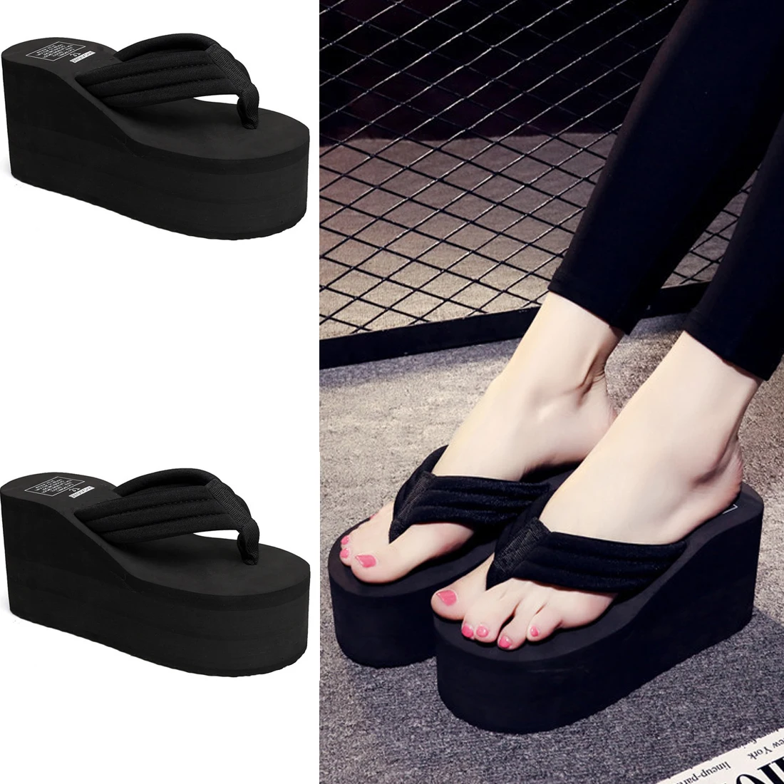 beach platform slippers