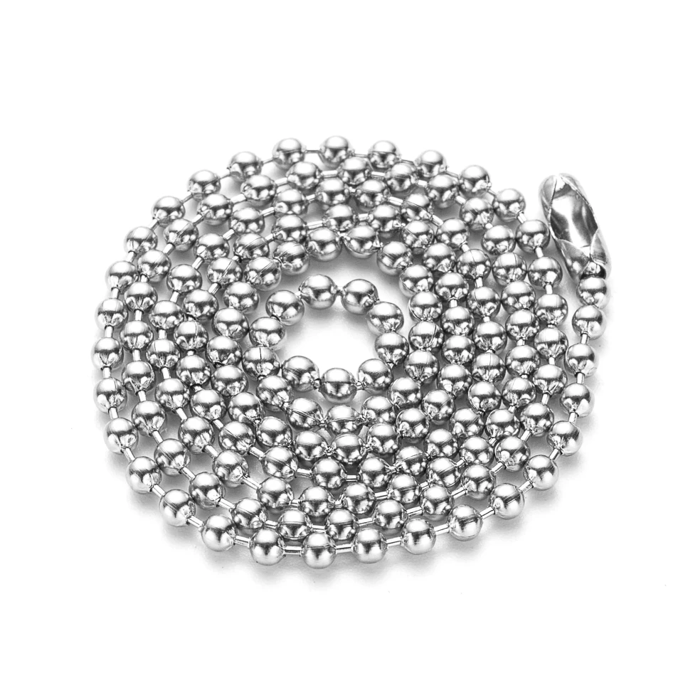 Buy Stainless Steel Bead necklace Classic 2.4mm silver