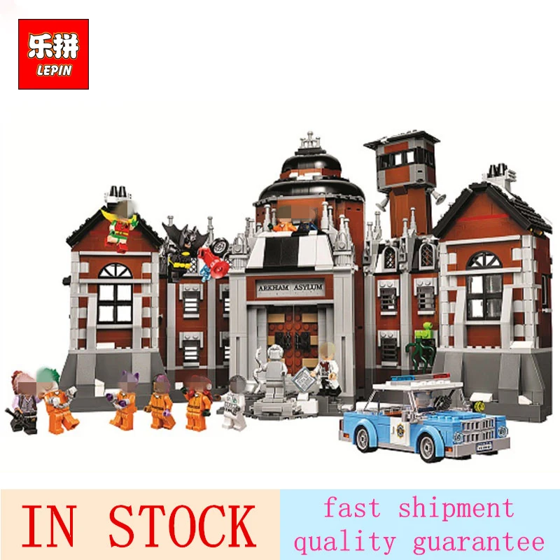 

Lepin 07055 Genuine Batman Movie Series 1628Pcs Arkham Asylum Building Blocks Bricks Toys Model with 70912 Children gifts toy