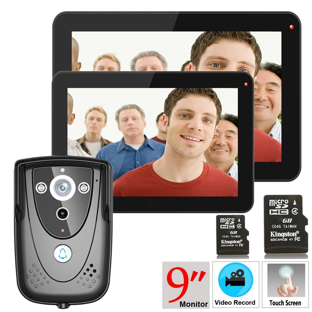 

YobangSecurity 9 Inche Video Door Phone Doorbell Intercom Door chime Rainproof with Video Recording and Photo Taking Function
