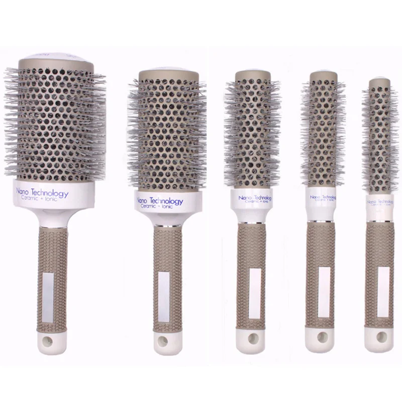 

2018 Newly 5 Sizes Hair Brush Ceramic Iron Round Comb Barber Dressing Salon Styling Best Cheap Gift For Women