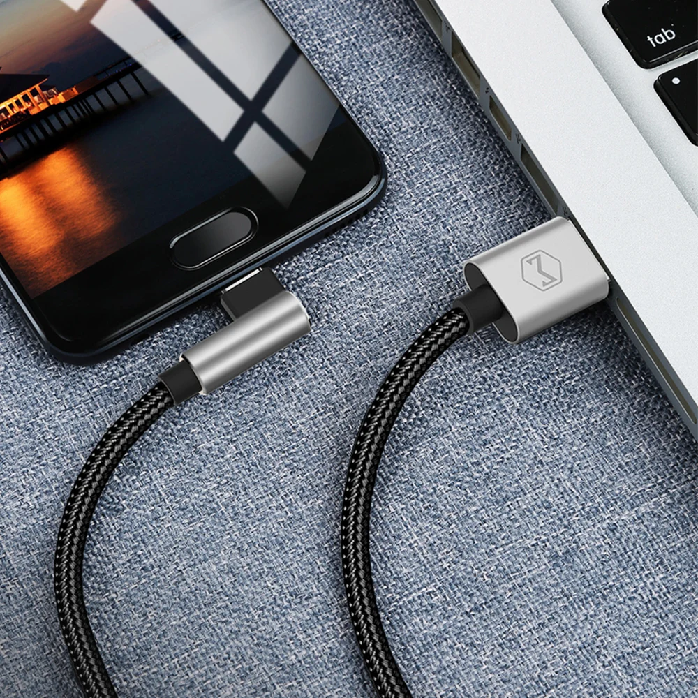 MCDODO Тип USB C кабель макс 5A быстрой зарядки для Samsung S8 плюс Xiaomi 90 градусов обратимой c