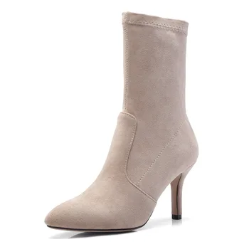 

18 year qiu dong one sexy fine with high heels pointed 40 - tube microfiber female boots tide of 43, 18720