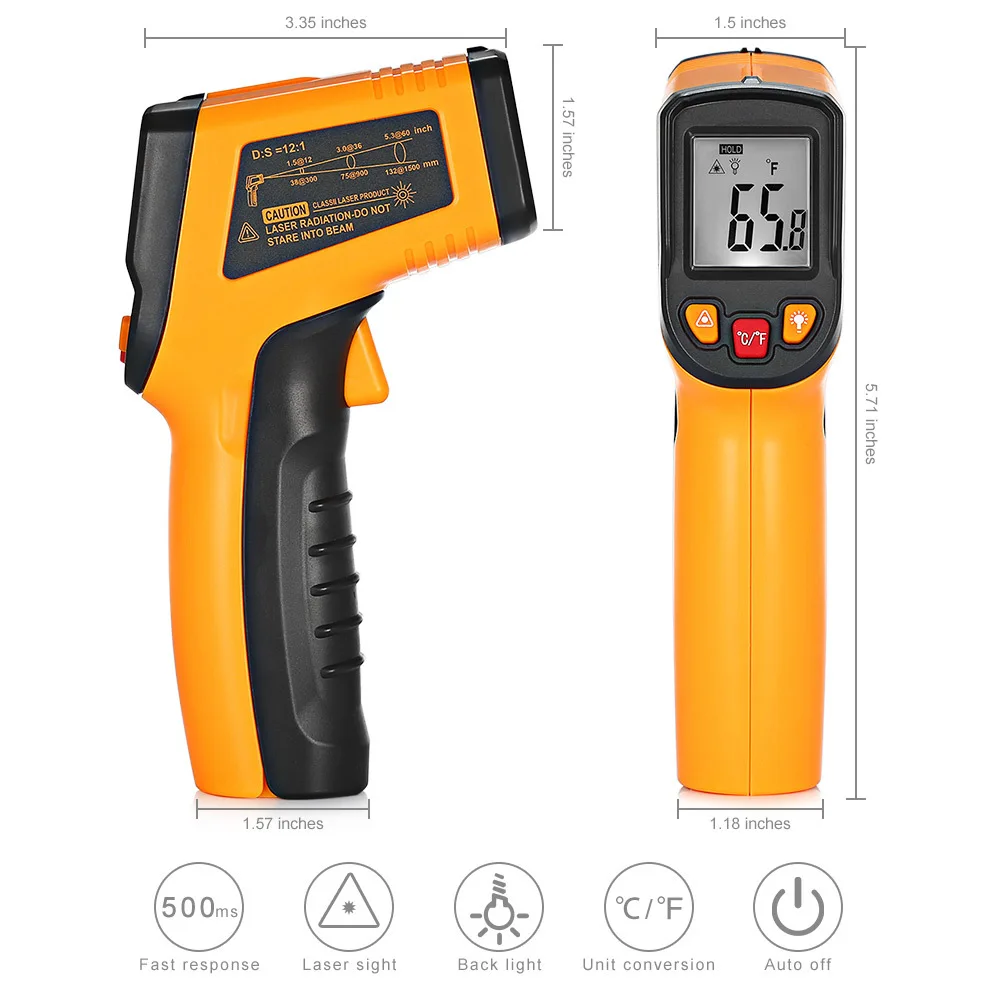 High tech Non contact Digital Laser infrared thermometer TN400 50400C