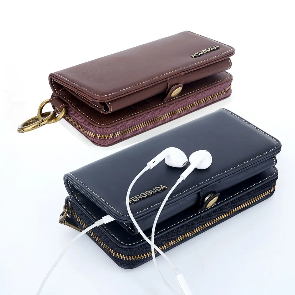 

Universal Wallet PU Leather For Yotaphone 2 Zipper Cover For Huawei P8 P9 Lite P10 Honor 8 Case Business Card Holder Phone Bags