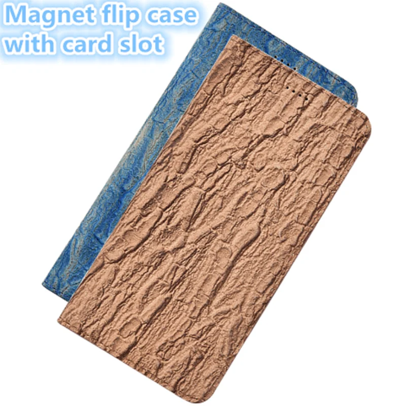  JC03 Bark Pattern Genuine Leather Magnetic Flip Case For iPhone XS(5.8') Phone Case For iPhone XS P