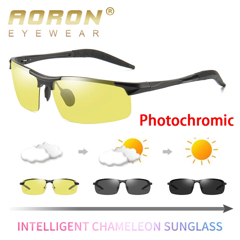 

Солнцезащитные очки AORON мужские фотохромные, поляризационные, ночное видение, серые, для вождения