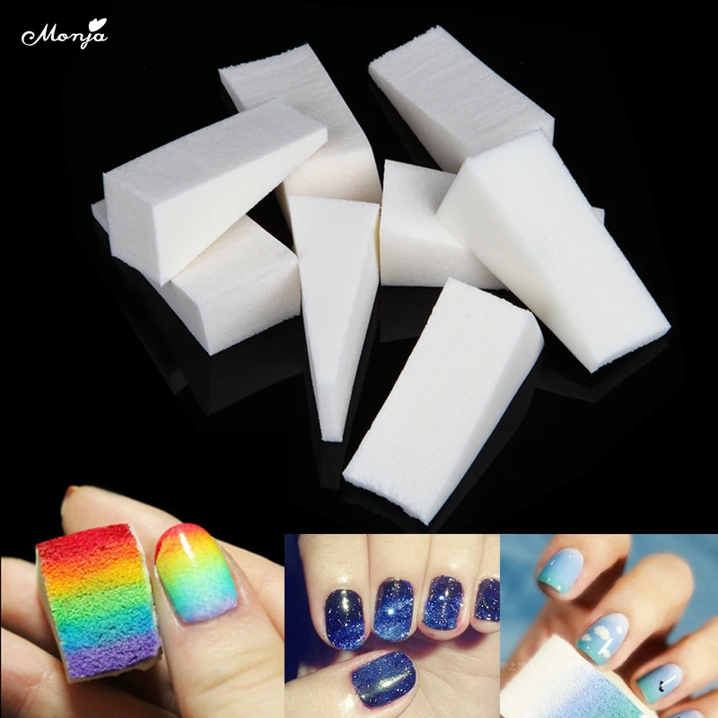 

Monja 4 Styles Soft Triangle Nail Art Polish UV Gel Transfer Sponge Gradient Coloring Stamping Stamper Painting Image Foam Tool
