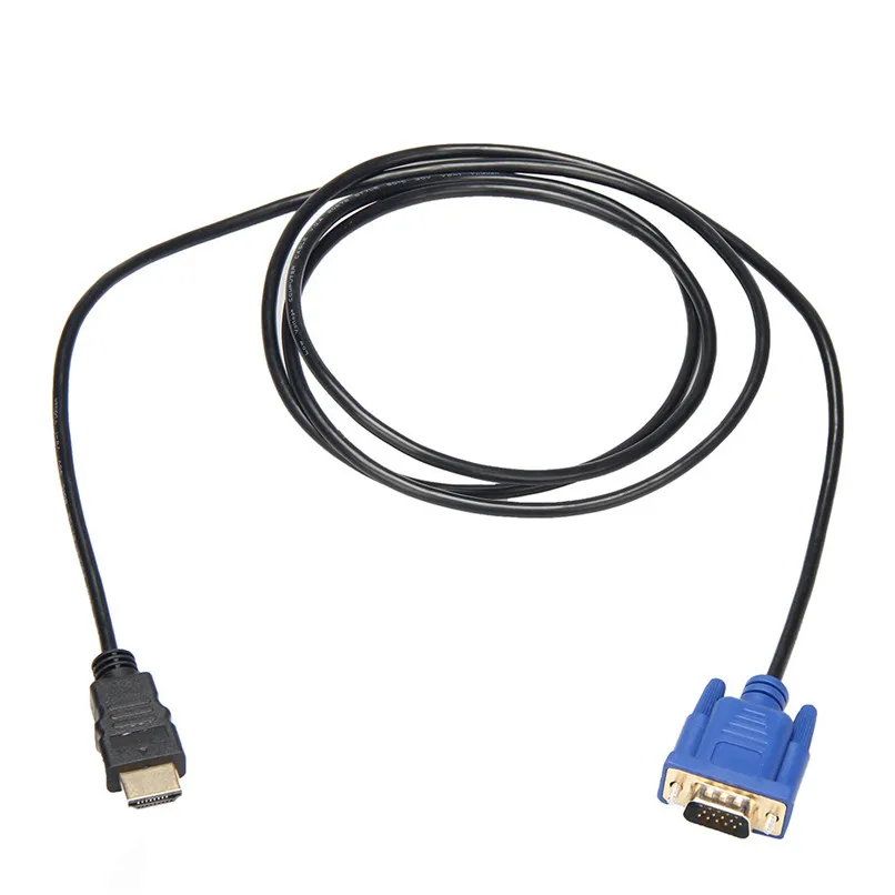 Высокое качество VGA для HDMI Gold мужчина HD-15 Мужской 15pin Кабель-адаптер 6ft 1.8 м 1080 P Бесплатная доставка Высокое Скорость noa24