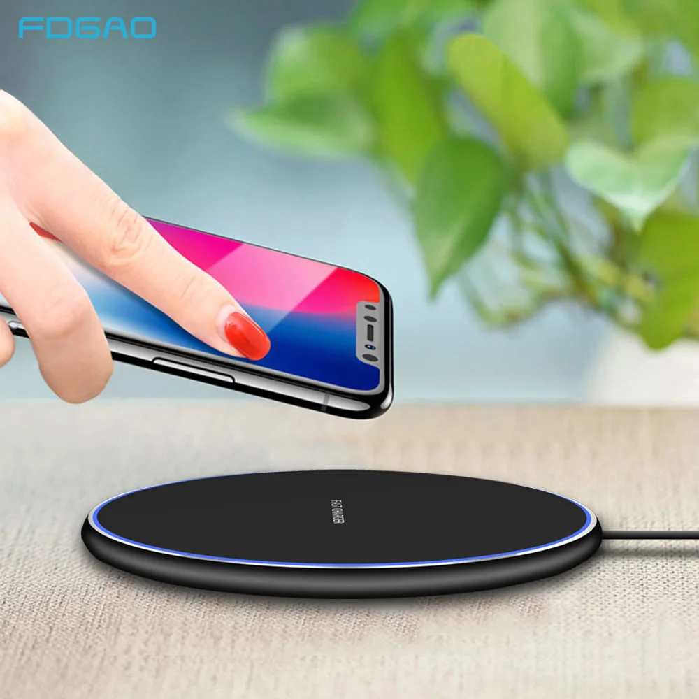 Fdgao Fast Wireless Charger for IPhone X XR XS Max 8 Plus Qi Quick