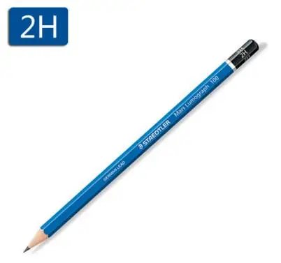 Германия STAEDTLER 100# синий стержень Стандартный Карандаш профессиональный карандаш для рисования эскиз карандаш mars lumographh карандаш 12 шт./лот - Цвет: 2H