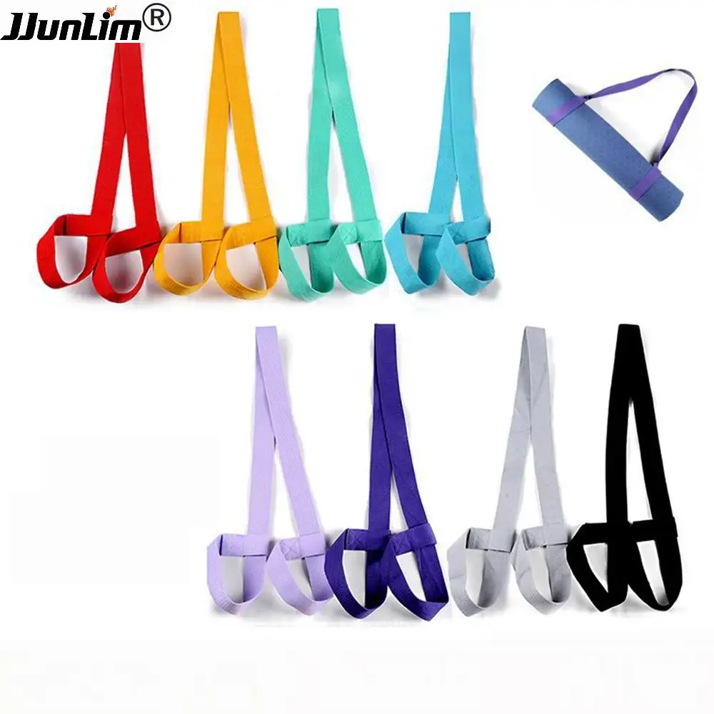Yoga Mat Strap Adjustable Durable Cotton Yoga Sling Carrying Strap Blue