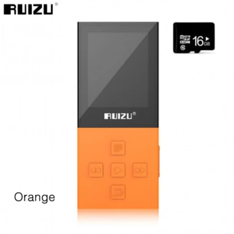 RUIZU X18 Bluetooth спортивный MP3 плеер 8 Гб музыкальный аудио плеер высокого качества без потерь рекордер FM Bluetooth 4,0 бесплатный подарок - Цвет: orange with 16gb