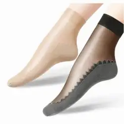 10 пар женские ботильоны носок мягкий Comfy Sheer шелк хлопок эластичный сетчатый трикотаж оборкой прозрачный Для женщин Носки Прямая поставка