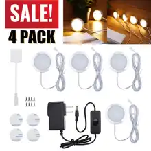 4 шт./компл. светодиодный светильник для шкафа Кухонные светильники 12 В 2,5 Вт шкаф-бар лампа с переключателем домашняя лампа для платяного шкафа витрина лампы Декор