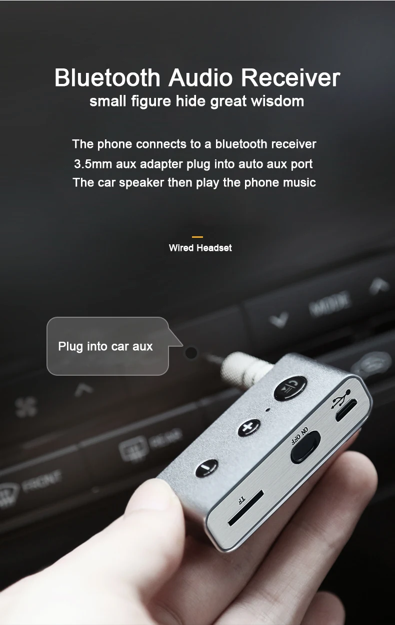 Беспроводной Bluetooth 4,2 Aux аудио приемник адаптер Bluetooth Handsfree автомобильный комплект 3,5 мм разъем Aux Bluetooth Hands Free музыкальный приемник