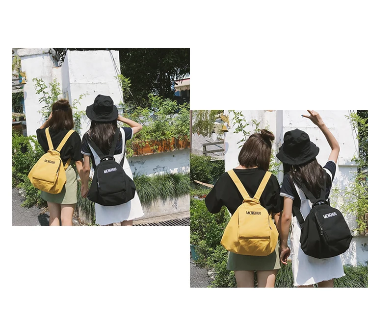 Menghuo Solid Color Multifunctional Bag Canvas Backpack Women Mochila School Bag for Travel Backpacks School Backpack for Girls (2)