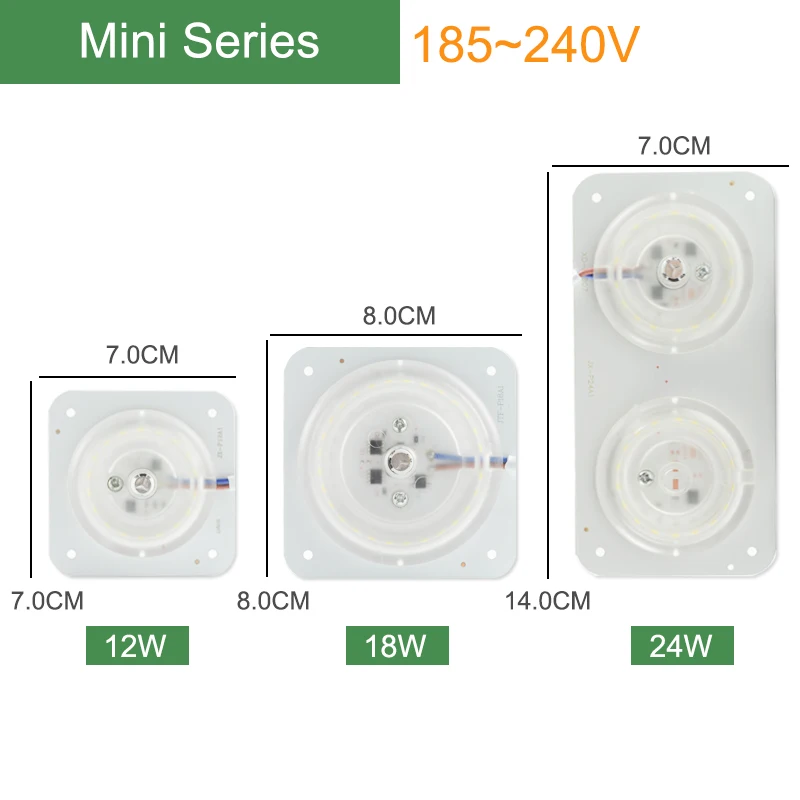 Kaguyahime Мини светодиодный светильник модуль источник круглый Панель освещения 12W 16W 18W 24W восьмилучевая лампа трубки зам - Испускаемый цвет: Mini Series