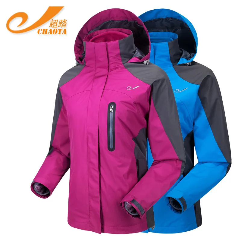 

Outdoor Two-piece Ski-wear Fleece Bladder Triad Thickening Thermal Clothing Mountaineering Wear Softshell Jacket Women Camping