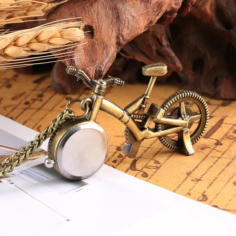 Ретро велосипед в форме кварцевые карманные часы Бронзовый ожерелье колесо Подвесные часы модные подарки для Для мужчин Для женщин малыш