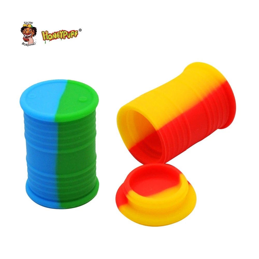 

HONEYPUFF Oil Barrel Shape Wax Oil Jar 16 ML Volume FDA Silicone Wax Container Big Volume Nice Oil Barral Shape Portable Size