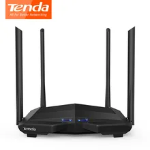 Tenda AC10 1200 Мбит/с беспроводной Wi-Fi маршрутизатор, 1 ГГц cpu+ 128 М DDR3, 1WAN+ 3LAN гигабитные порты, 4* 5dBi антенны с высоким коэффициентом усиления, умное управление приложением