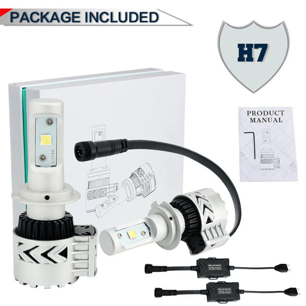 

LED H7 Auto Car Headlights 72W 12000LM 6500K 2pcs H7 with LED Car Headlight Conversion Kit Lamp Bulb Head Lamp Running Light