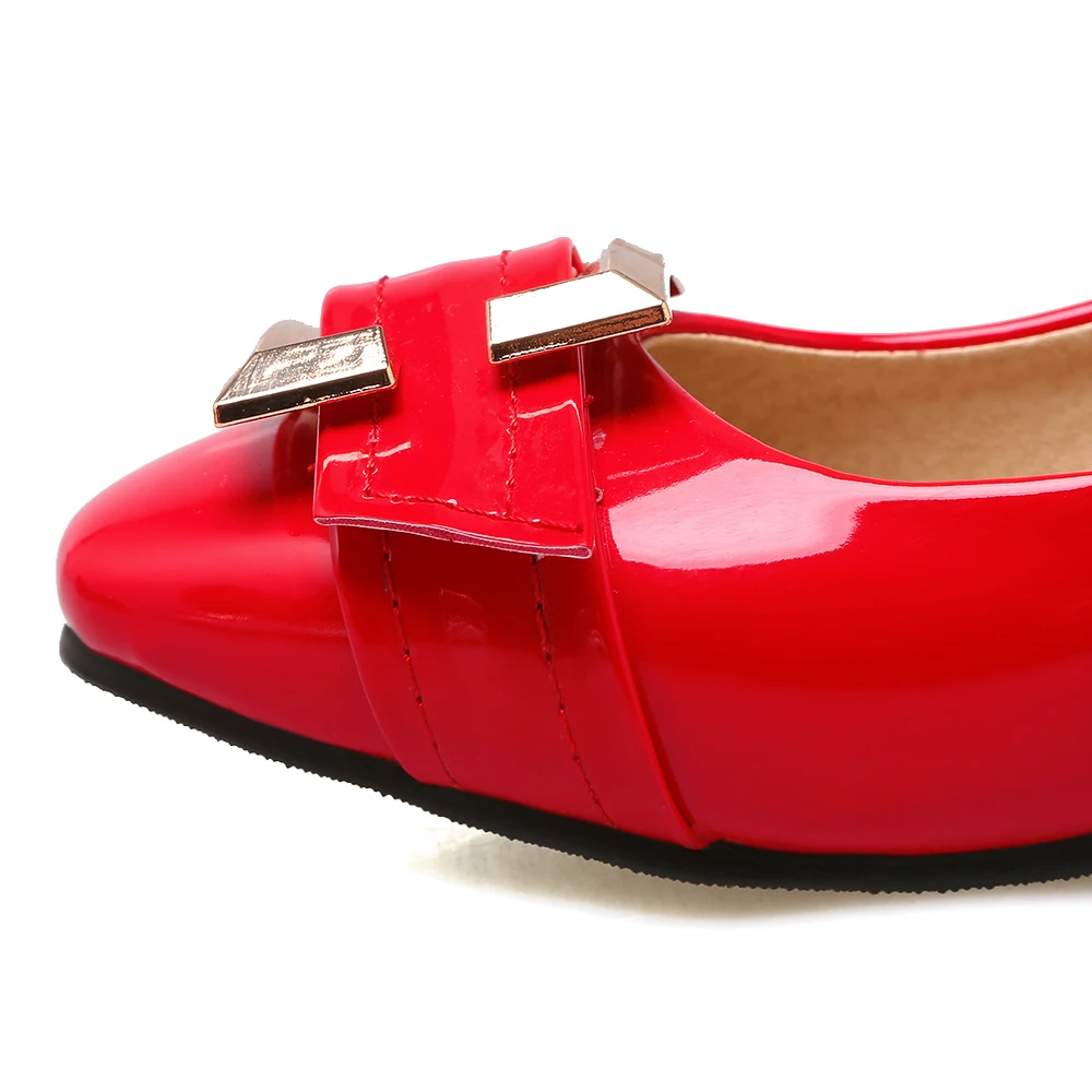 Karinluna/большие размеры 32-48; женские туфли-лодочки без застежки с пряжкой женские красные туфли-лодочки на низком массивном каблуке с квадратным носком