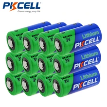 PKCELL 12 шт./лот CR123A 3V литиевая Батарея 16430 2/3A CR17345 1500 мАч 3 вольт LiMnO2 начальной Батарея для Камера фонарик