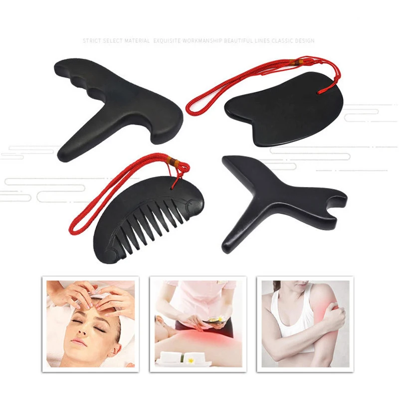 Natural Bian Stone Needle Guasha Massage Scrape SPA Therapy For Back