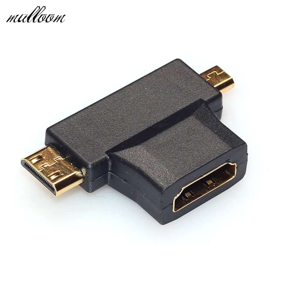 Malloom 2017 Universal 3 in 1 HDMI Female to Mini HDMI Male and Micro