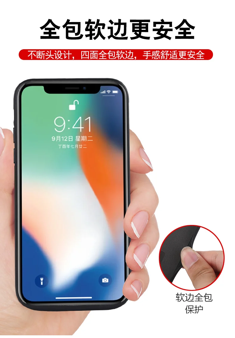 5000 мАч чехол для аккумулятора iPhone X резиновый внешнего умный зарядного