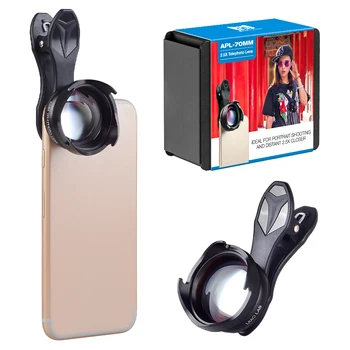 

APEXEL Phone Camera Lens 70mm Portrait Lens Professional HD SLR 2.5X Telephoto Teles 2.5X AS Close for iPhone android Smartphone