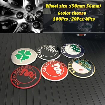 

For Alfa Romeo GT 20pcs 4pc 100pcs 4cm 5cm 5.6cm Alfa ROMEO Car Wheel Center Hub Cap Badge Emblem wheel dust-proof Decal Sticke