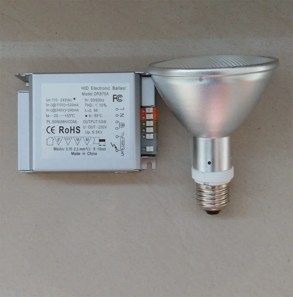 New Pet Lamps 50W Bulb+ Ballast HID UVB UVA Reptile Lamp Metal Halide
