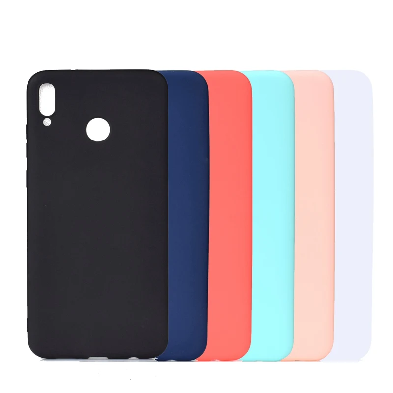 

Phone Case For Huawei Honor Note 10 8X Max 8A 8C Play 9Lite 7X 7C 7A 10 Frosted Back Cover Candy Solid Color Cute Soft TPU