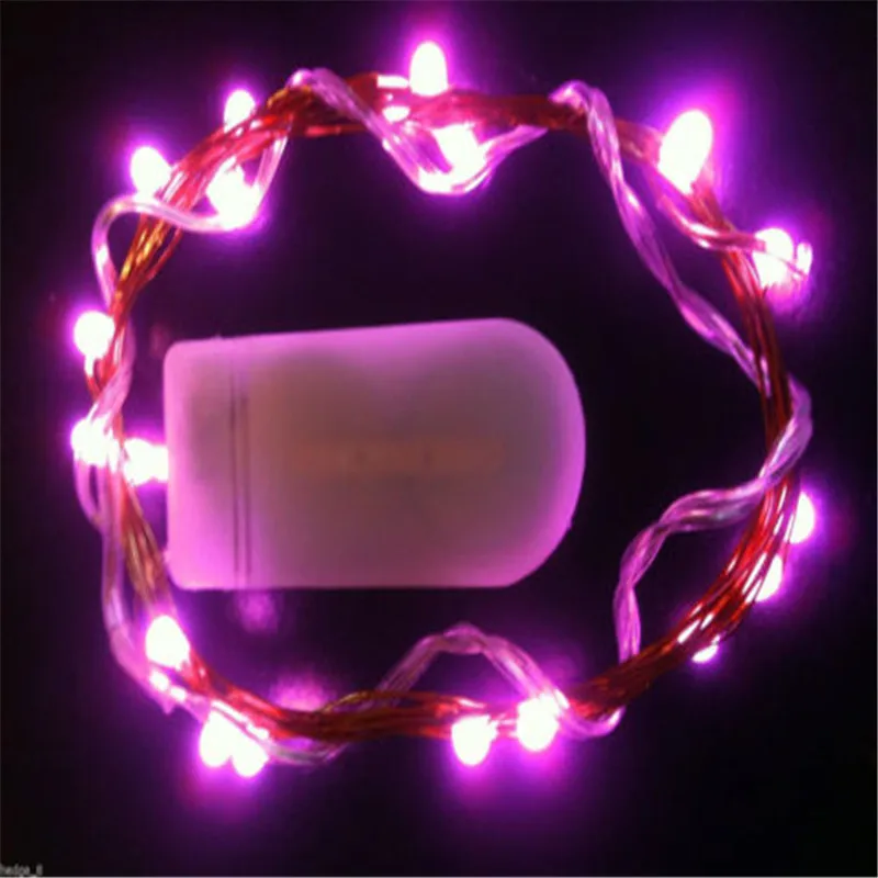 Светодиодная гирлянда с батареей CR2032 1 м 2 м 3 м работающий микро мини светильник серебряная проволока Звездное украшение для рождества Хэллоуина