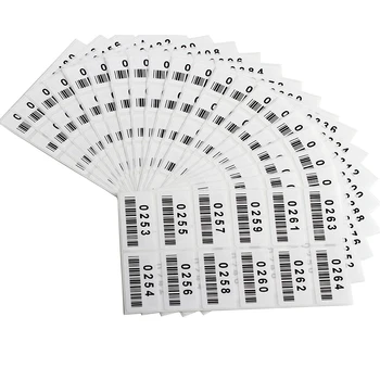 

Polyester Consecutively Numbered Labels. Measure: 2" X 1" with Barcode (Various Number Sequences Available) 240PCS/Lot