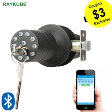 RAYKUBE Bluetooth электронный дверной замок ручка цифровой код дверной замок приложение пароль без ключа Opeing введите Smart Live водонепроницаемый IP65