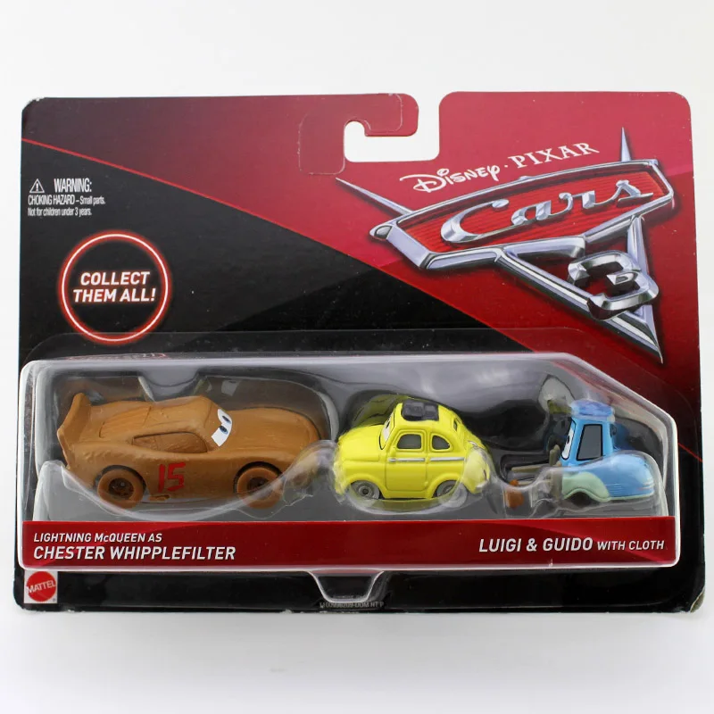 Disney Pixar Cars 3 игрушки Молния Маккуин Джексон Шторм Мастер Мак Крус Diecast металлического сплава модели автомобилей Рождественский подарок для мальчиков - Цвет: McQueen Luigi Guido