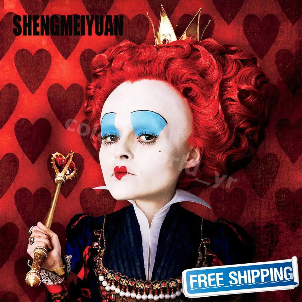 SHENGMEIYUAN Alice in Wonderland Red Queen Wig Women Girl