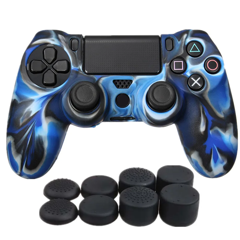 Силиконовый Джойстик Геймпад Грипсы чехол Крышка Thumbstick шапки для sony DualShock 4 playstation 4 PS 4 Pro тонкий контроллер камуфляж Чехол