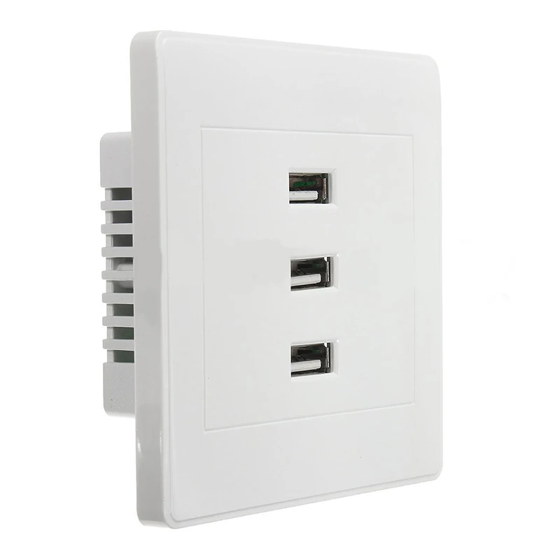 3 порта USB 2,0 настенное зарядное устройство разъем полезный адаптер 10A розетка пластина панель DIY домашние розетки