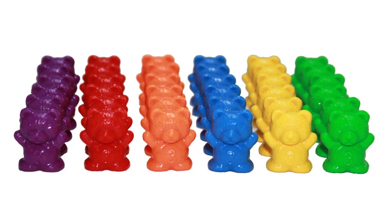 60 шт. счетные медведи Монтессори Обучающие радужные соответствующие медведи игрушки для детей ясельного возраста цветные сортировочные обучающие материалы