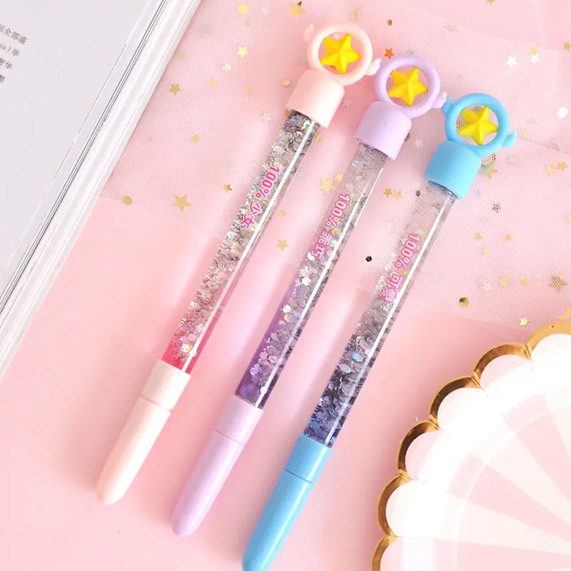 

1pcs Creative Quicksand Magic Wand Colorful Gel Pen Stationery Caneta Student Exam Spare Cute Pen Kawaii School Supplies